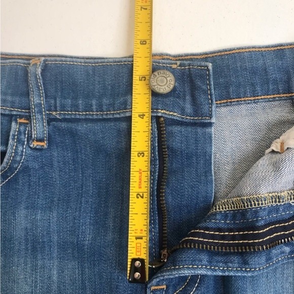 Old Navy High Rise Blue Denim Jean Skirt Distressed Raw Hem Women Size 10 - Picture 9 of 11